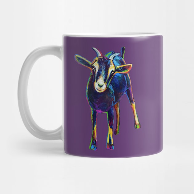 Psychedelic Black Goat Pattern by Robert Phelps by RobertPhelpsArt